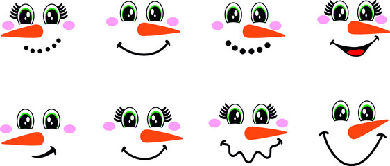 Christmas Snowman Face