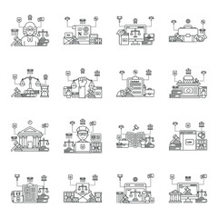 Pack of Law Linear Illustrations 