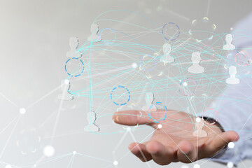 Abstract network of physical devices on the Internet using a network connection with statistics...