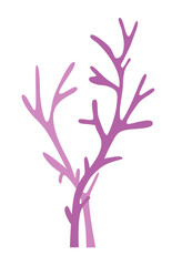 Logo of algae in two colors, beautiful twigs