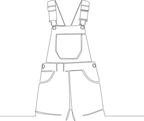 Jumpsuit clothes. Temporary hand painting using a black and white background, adding to the vintage impression. Vintage clothes. Vector illustrations. 90's Fashion.