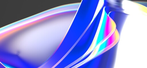 3d fluid shapes with holographic effect