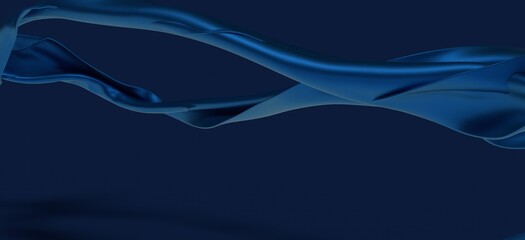 Flowing transparent Cloth Wave, blue Waving Silk Flying Textile