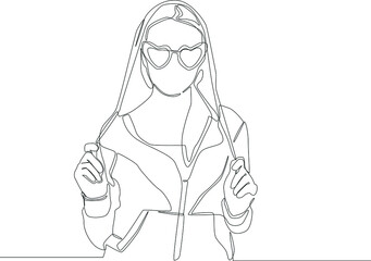 Women's dress model in the 90s. Temporary hand painting using a black and white background, adding to the vintage impression. Vintage clothes. Vector illustrations. 90's Fashion.