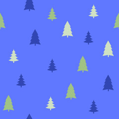 Abstract Christmas seamless pattern with decorative Christmas tree. Print for greeting cards, fabric or wrapping paper designs. Eps 10 vector illustration.