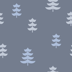 Abstract Christmas seamless pattern with decorative Christmas tree. Print for greeting cards, fabric or wrapping paper designs. Eps 10 vector illustration.