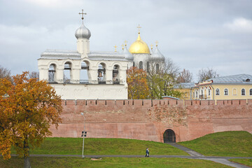 Novgorod Kremlin in autumn season. Veliky Novgorod, a historical city in Russia that is over 1000...