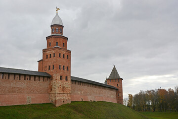 Novgorod Kremlin in autumn season. Veliky Novgorod, a historical city in Russia that is over 1000 years old