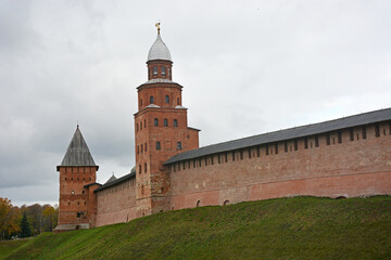 Novgorod Kremlin in autumn season. Veliky Novgorod, a historical city in Russia that is over 1000...