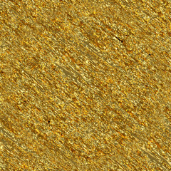 Golden seamless texture with diagonal noise. Golden background. The rough surface is yellow.

