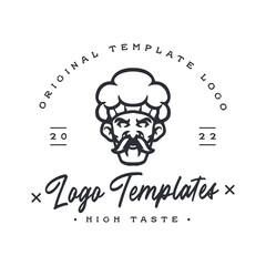 chef character logo. logo template vector.
