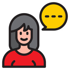 woman color line style icon