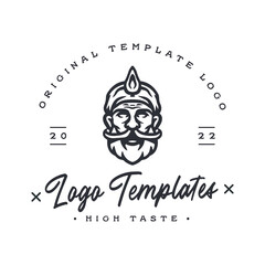 indian male character logo. indian logo templates.