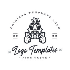 rooster character logo. vector template logos.