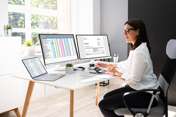 Accountant Manager Using Financial Manager Invoice