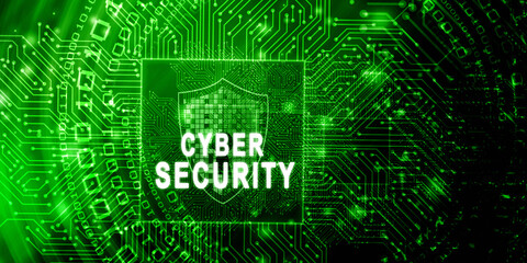 2d illustration abstract Cyber security

