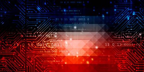 2d illustration Abstract futuristic electronic circuit technology background