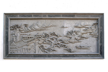 Chinese ancient architectural stone carving wall decorative pattern