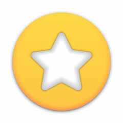 Star, glossy yellow color. Customer rating feedback concept from the client about employee of website. 3d design of the object. For mobile applications. illustration