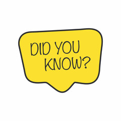 Did you know speech bubble colorful label