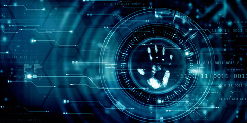 Fingerprint Scanning Technology Concept 2d Illustration