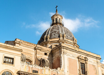 Fototapeta premium The Dome of the Saint Caterina church on the Pretoria square in Palermo, Sicily, Italy