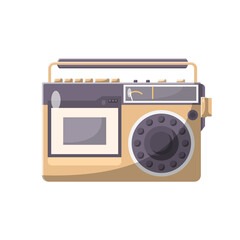 Radio Flat Illustration. Shiny and Clean Icon Design Element on Isolated White Background