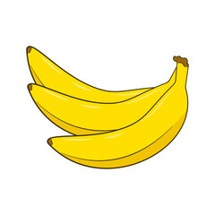 Bunch of bananas. Cartoon. Vector illustration. Isolated on white background