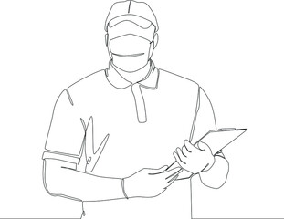 Doctor is checking a patient infected with covid-19. Temporary hand painting using black and white background. Vector illustrations. Covid-19. Pandemic.