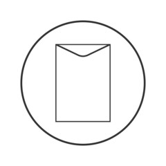 Large envelope icon. Envelope line icon for web and print isolated on white background.