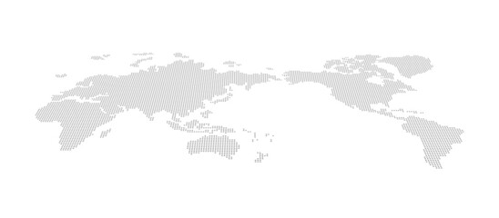 パースのある世界地図　ドット　ベクター素材