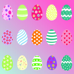 set of easter eggs