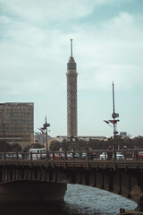 Landmark tower at Gezira island in Cairo Egypt