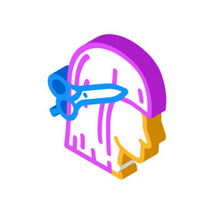 haircutting in salon isometric icon vector. haircutting in salon sign. isolated symbol illustration