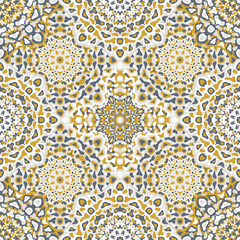 Delicate openwork geometric floral seamless pattern