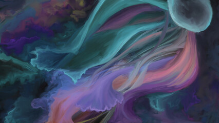 Jellyfish fantasy background