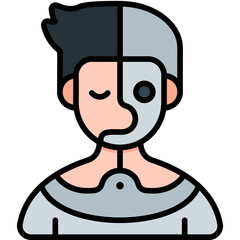 cyborg filled outline icon