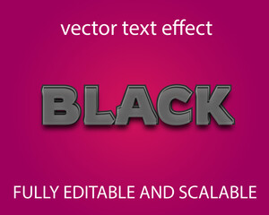 3d black text effect template