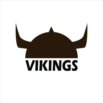 Viking's helmet design vector template for pub logo.