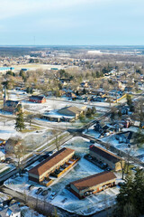 Obraz premium Aerial vertical scene of Cayuga, Ontario, Canada