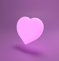 Glowing pink heart 3d illustration