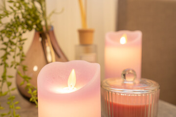 リビングルーム　イメージ　キャンドル