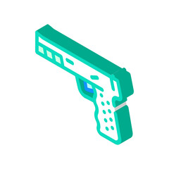 pistol gun isometric icon vector. pistol gun sign. isolated symbol illustration