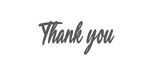 Thank you lettering. Thanks message calligraphy in modern hand drawn style font.