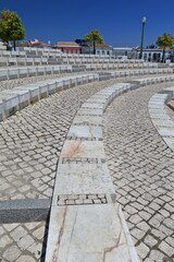 Rows of marble stands-small theatre-Praca da Republica square. Tavira-Portugal-087
