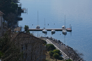 La cittadina di Campione d'Italia in riva al lago Ceresio.