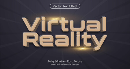 Creative 3d text Virtual reality editable style effect template