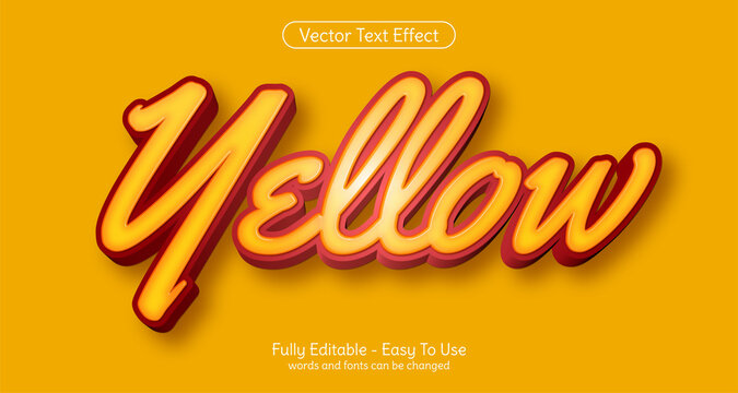 Yellow 3d Text Editable Style Effect Template