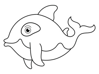 Coloring book for children (killer whale)