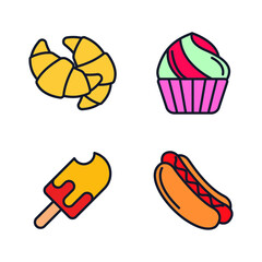 Fast food elements set icon symbol template for graphic and web design collection logo vector illustration